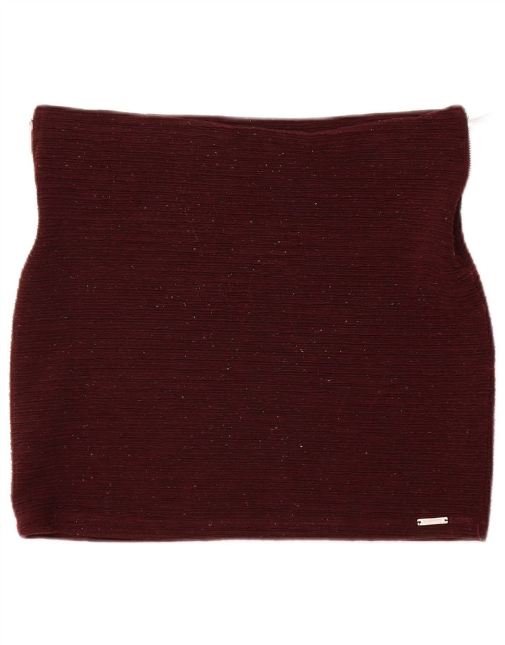 Superdry Mini-nederdel til kvinder Large W32 Burgundy Flecked Polyester