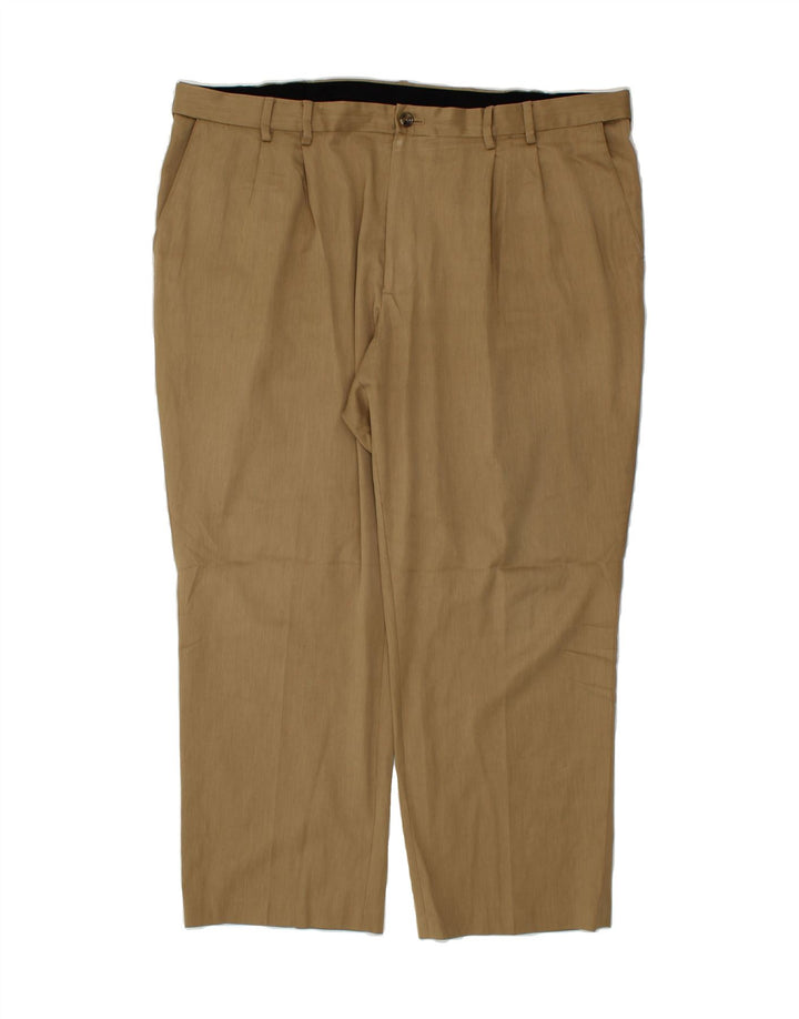 IZOD Mens Pegged Suit Trousers W44 L30  Beige Polyester Vintage Izod and Second-Hand Izod from Messina Hembry 