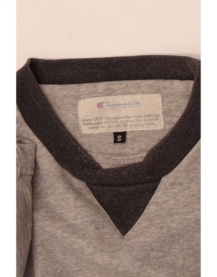 Champion Herre Sweatshirt Jumper Lille Grå Colourblock