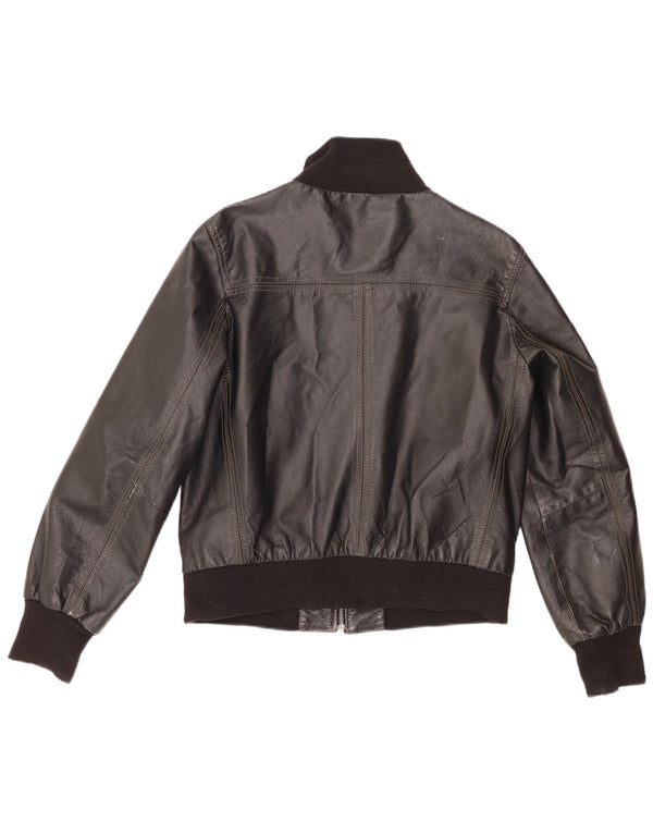 Conbipel Womens Bomber Læderjakke IT 48 XL Sort Colourblock
