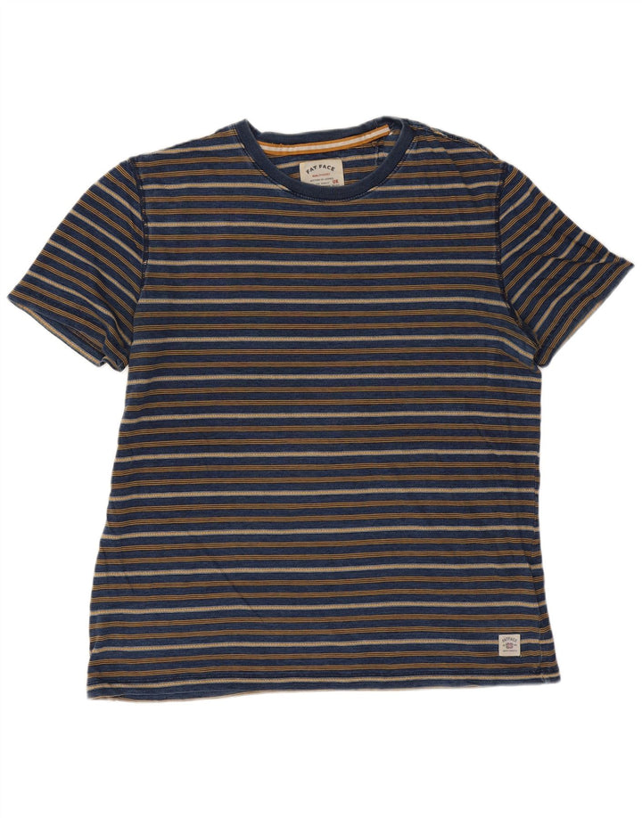 Fat Face Herre T-Shirt Top Stor Blå Stribet Bomuld