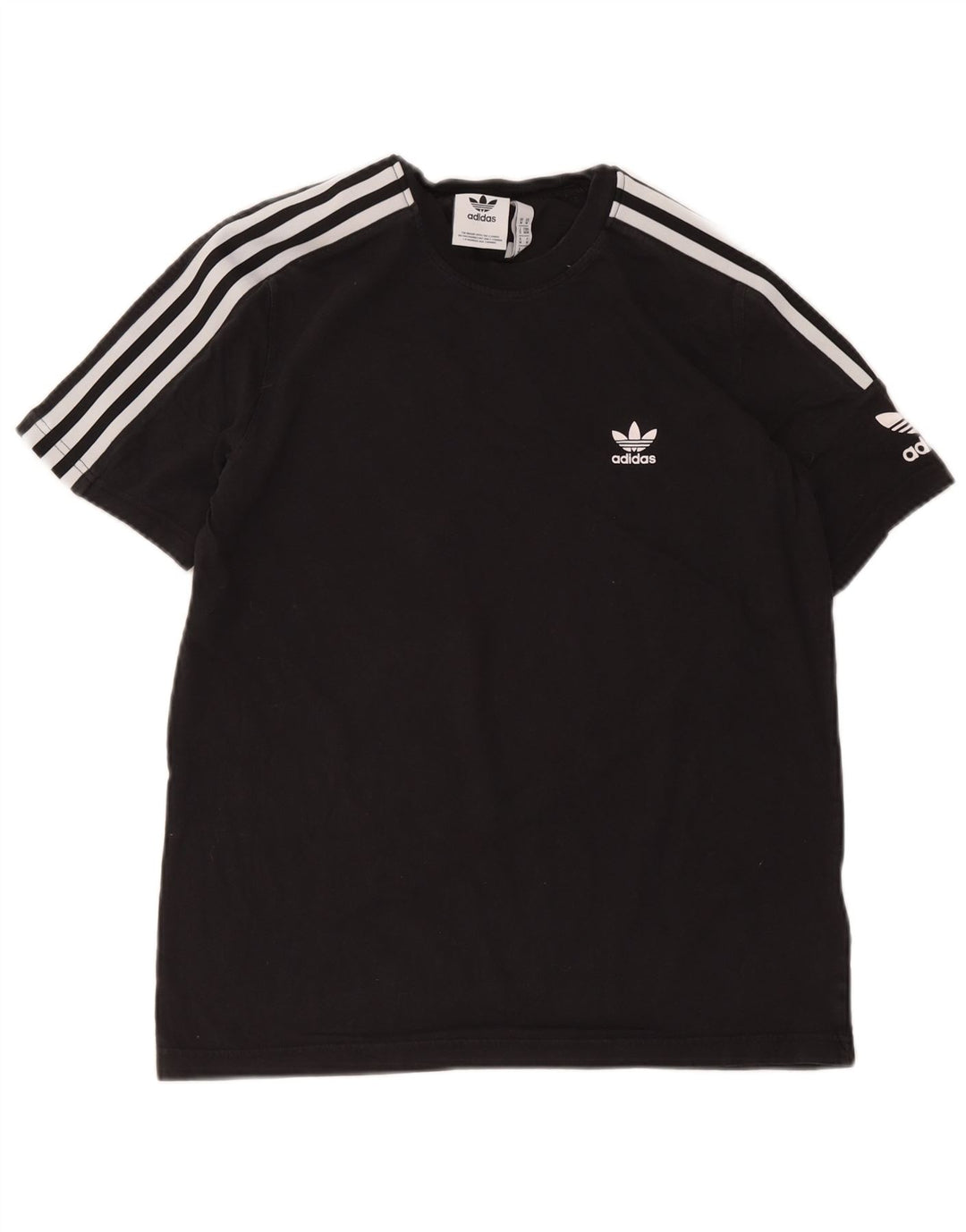 Adidas Herre T-Shirt Top Medium Sort Bomuld