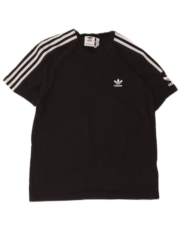 Adidas Herre T-Shirt Top Medium Sort Bomuld