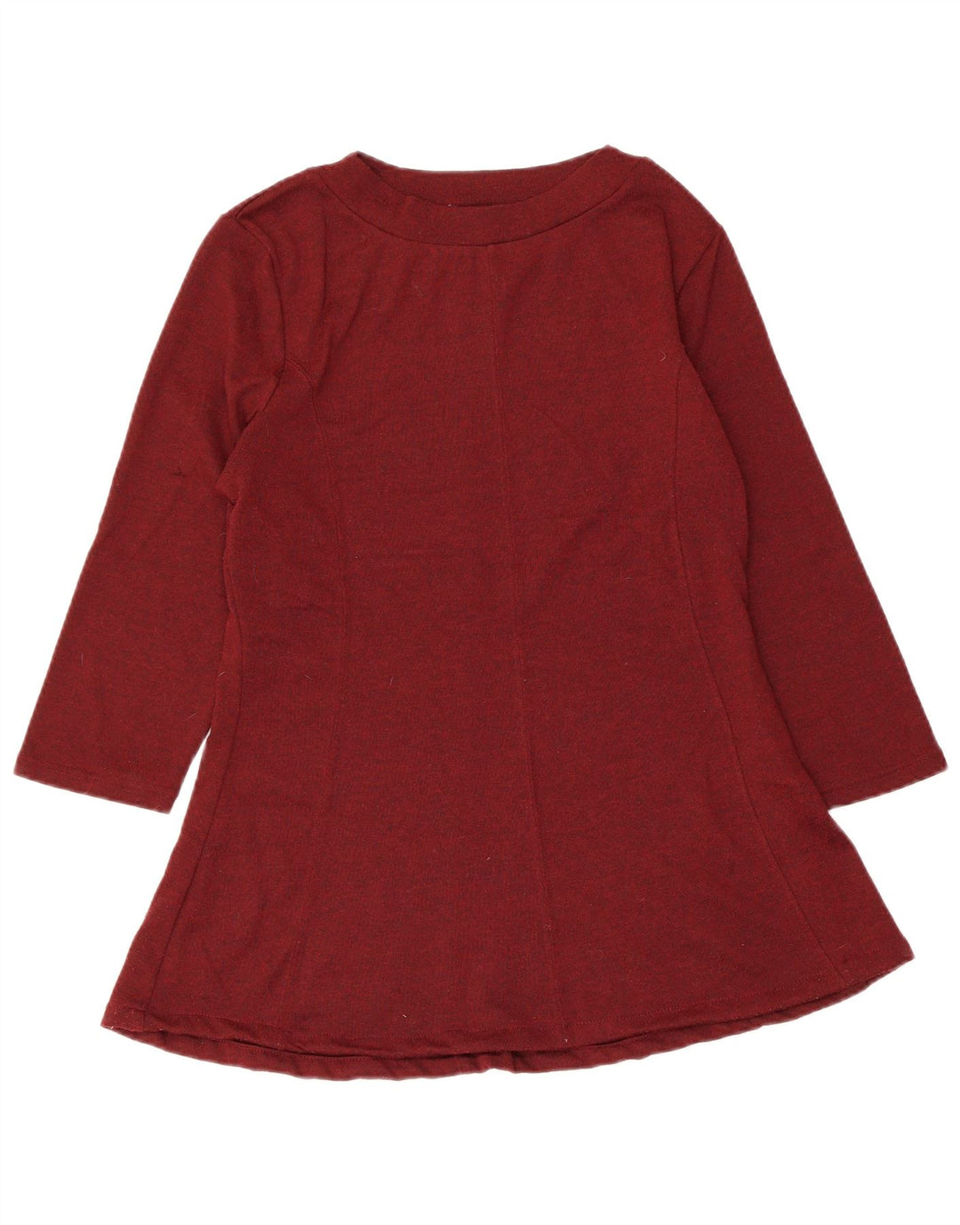 MARKS & SPENCER Dame 3/4-ærmet blusetop UK 12 Medium Burgundy Flecked
