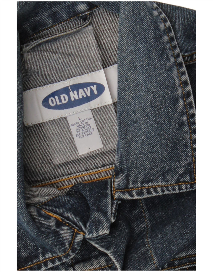 OLD NAVY Herre denimjakke UK 40 Large Navy Blue Cotton
