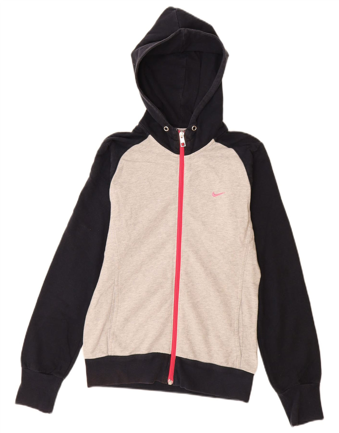 Nike hættetrøje med lynlås til kvinder UK 10 Small Grey Colourblock