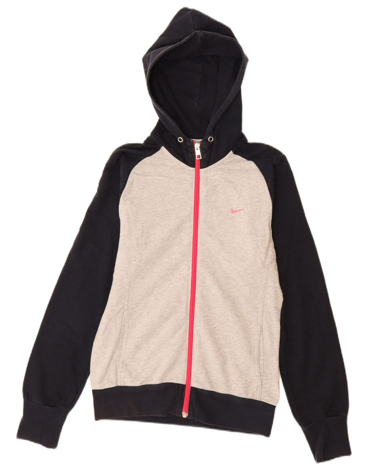 Nike hættetrøje med lynlås til kvinder UK 10 Small Grey Colourblock