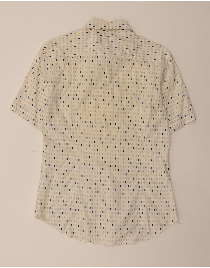 French Connection Kortærmet Herreskjorte Medium Beige Plettet Bomuld