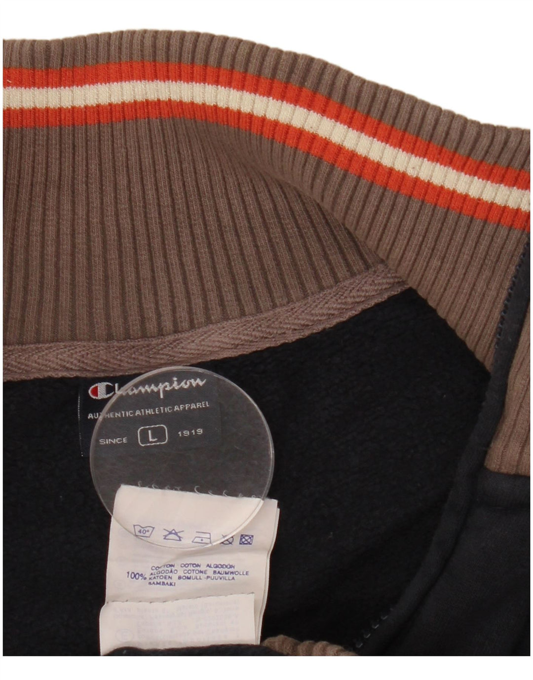 CHAMPION Sweatshirt med lynlås til mænd, stor marineblå farveblok