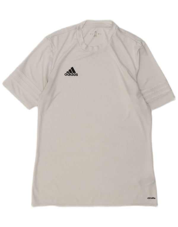 ADIDAS Herre Climalite T-Shirt Top Medium White Polyester