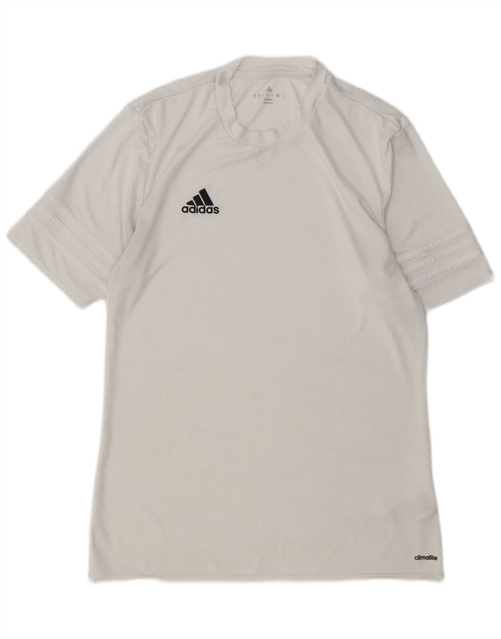 ADIDAS Herre Climalite T-Shirt Top Medium White Polyester