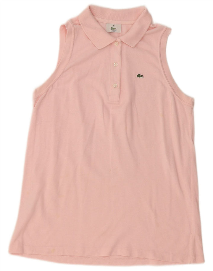 LACOSTE ærmeløs poloshirt til kvinder størrelse 42 Large Pink Bomuld