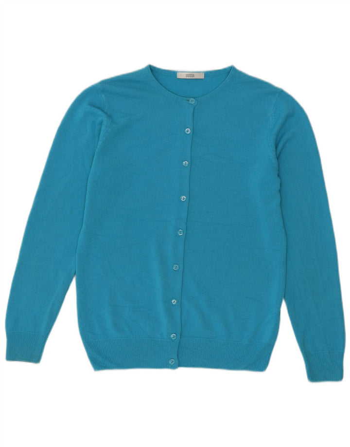 Marks & Spencer Dame Cardigan Sweater UK 8 Lille turkis akryl