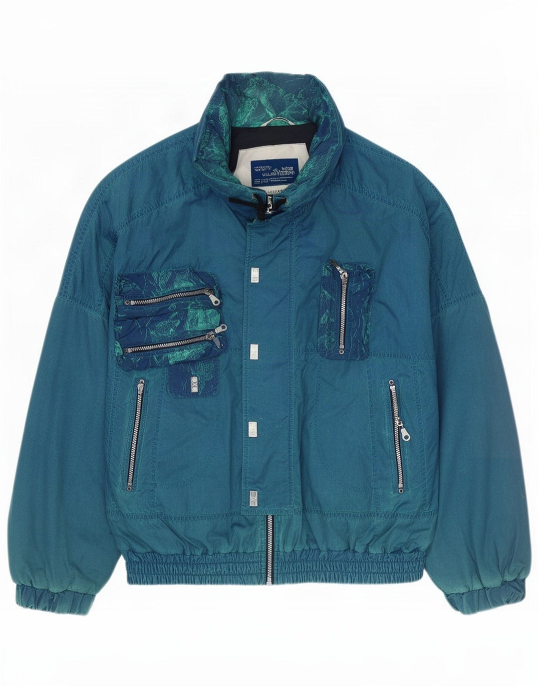 Vintage bomberjakke til mænd IT 50 Stor blå polyester