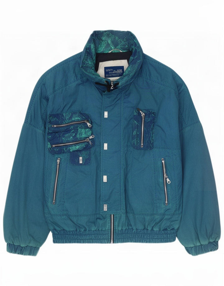 Vintage bomberjakke til mænd IT 50 Stor blå polyester