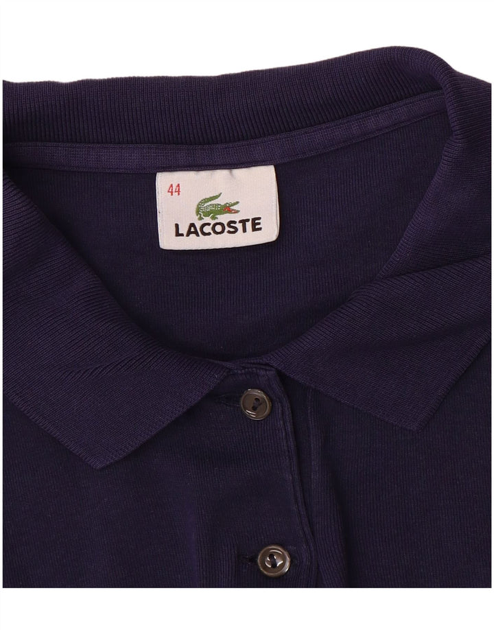 Lacoste Womens Crop Polo Shirt Størrelse 44 Large Navy Blue