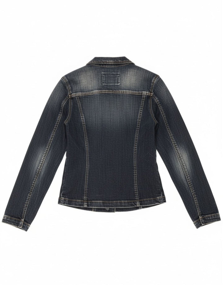 Vitamina Dame 1 Knap Denim Blazer Jacket UK 14 Medium Blue Bomuld