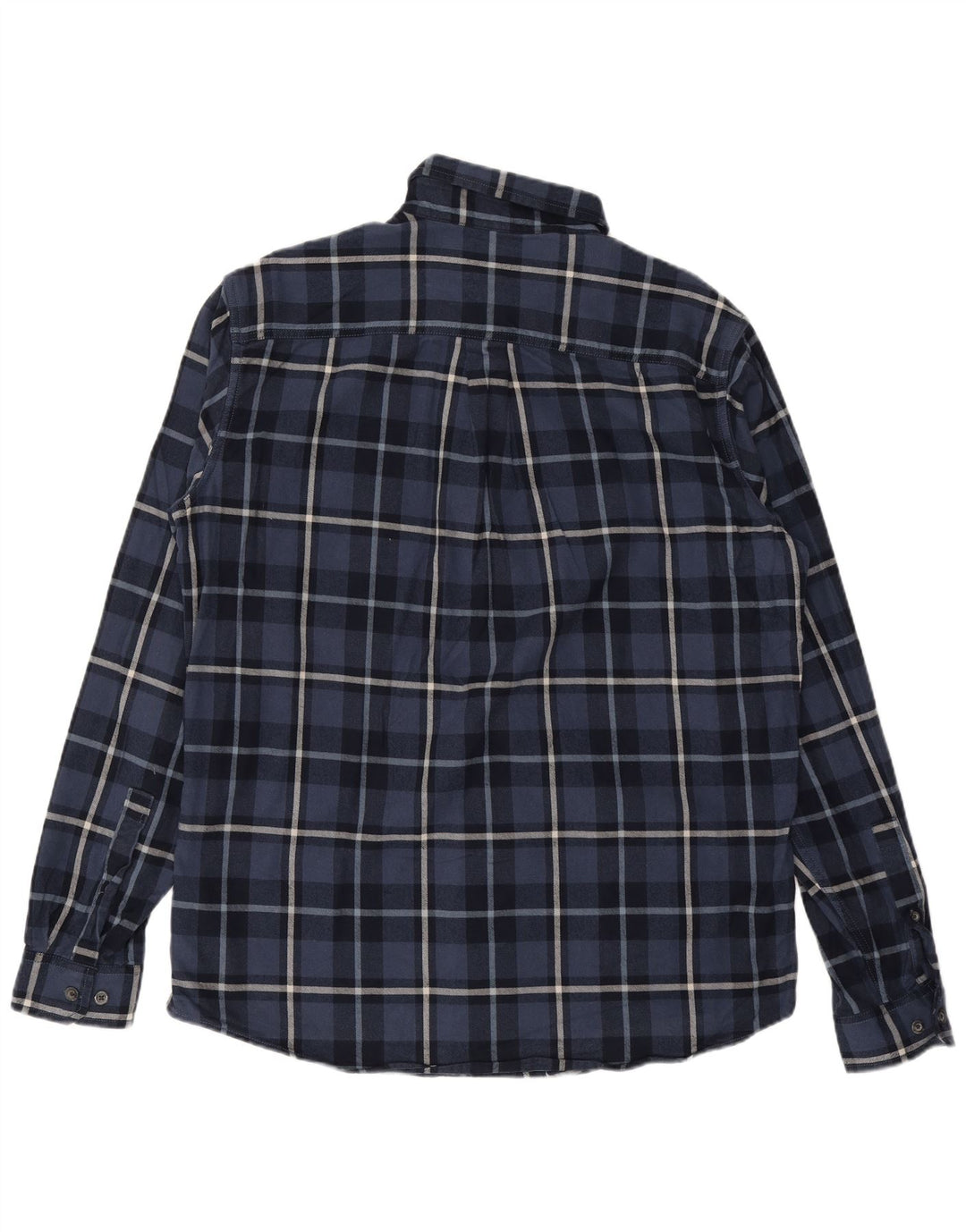 EDDIE BAUER Herre Classic Fit Flanelskjorte Stor marineblå ternet bomuld