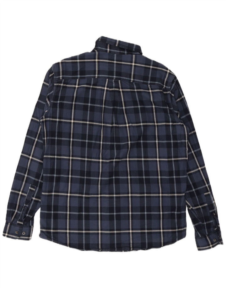 EDDIE BAUER Herre Classic Fit Flanelskjorte Stor marineblå ternet bomuld