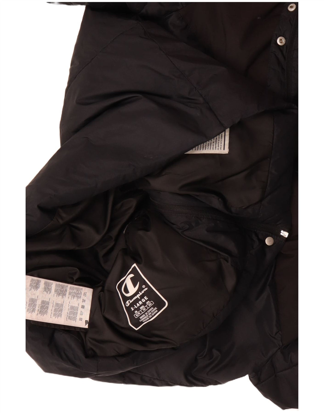 CHAMPION Dame Loose Fit polstret jakke UK 18 XL Sort Colourblock