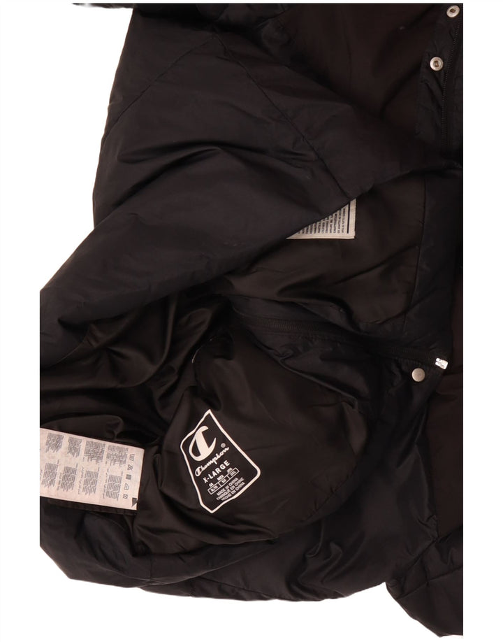 CHAMPION Dame Loose Fit polstret jakke UK 18 XL Sort Colourblock