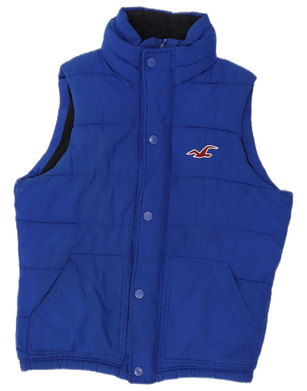 Hollister Herre Polstret Gilet UK 38 Medium Blue Polyester