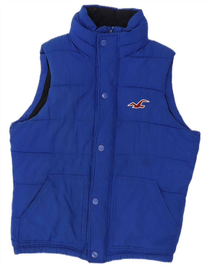 Hollister Herre Polstret Gilet UK 38 Medium Blue Polyester