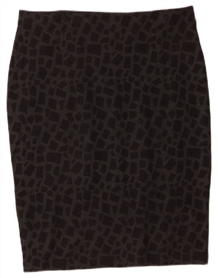 MARKS & SPENCER Womens Pencil Skirt UK 14 Large W32  Black Geometric