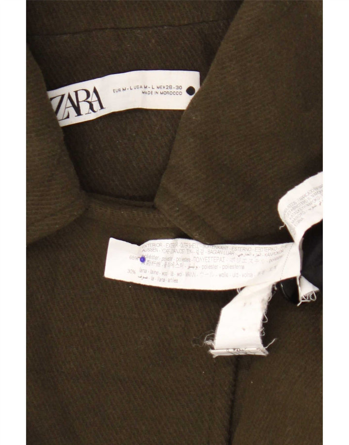 Zara Dame Cape Jacket UK 14 Medium Khaki Polyester
