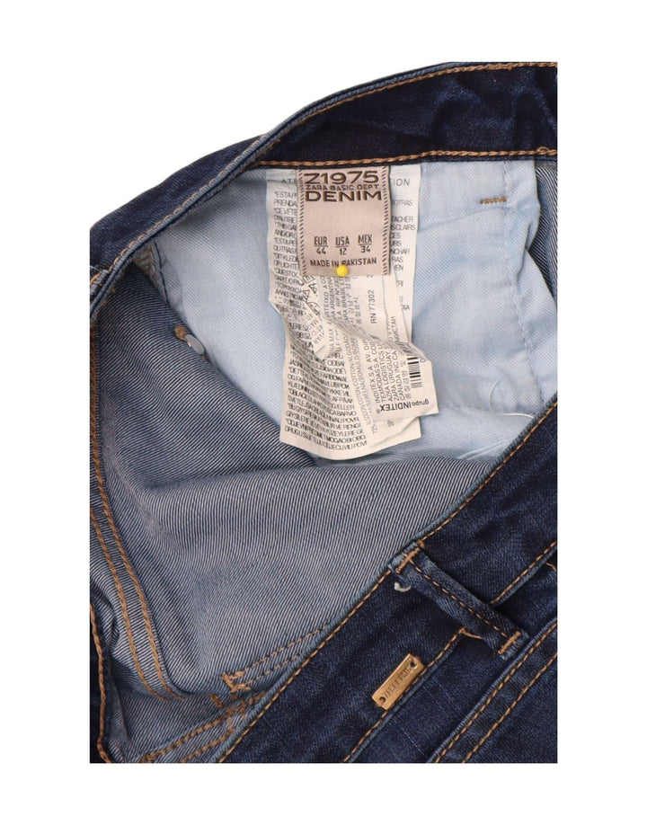 Zara Dame Slim Bootcut Jeans EU 44 XL W34 L34 Marineblå