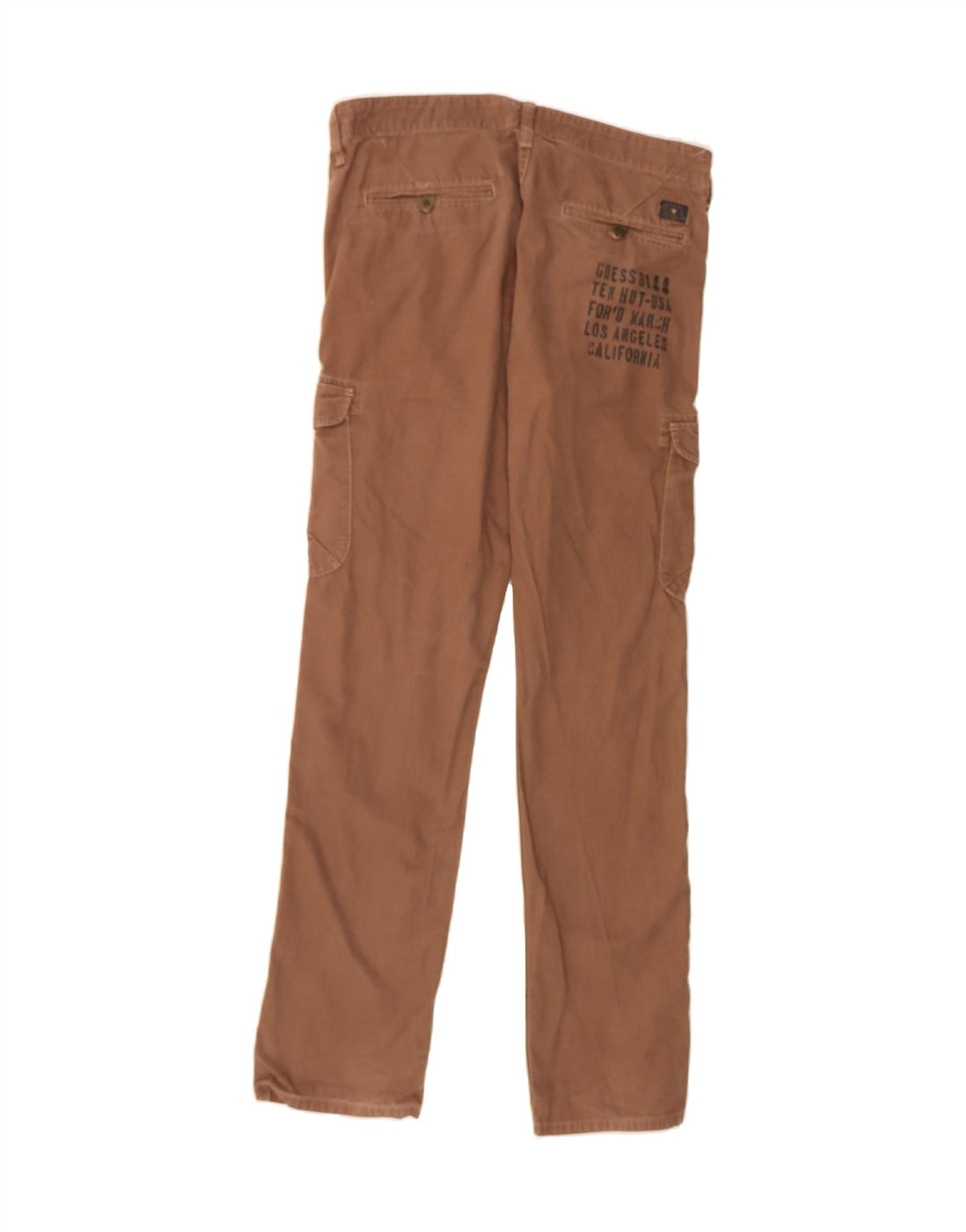 GUESS Mens Slim Cargo Trousers W31 L31  Brown Cotton Classic Vintage Guess and Second-Hand Guess from Messina Hembry 