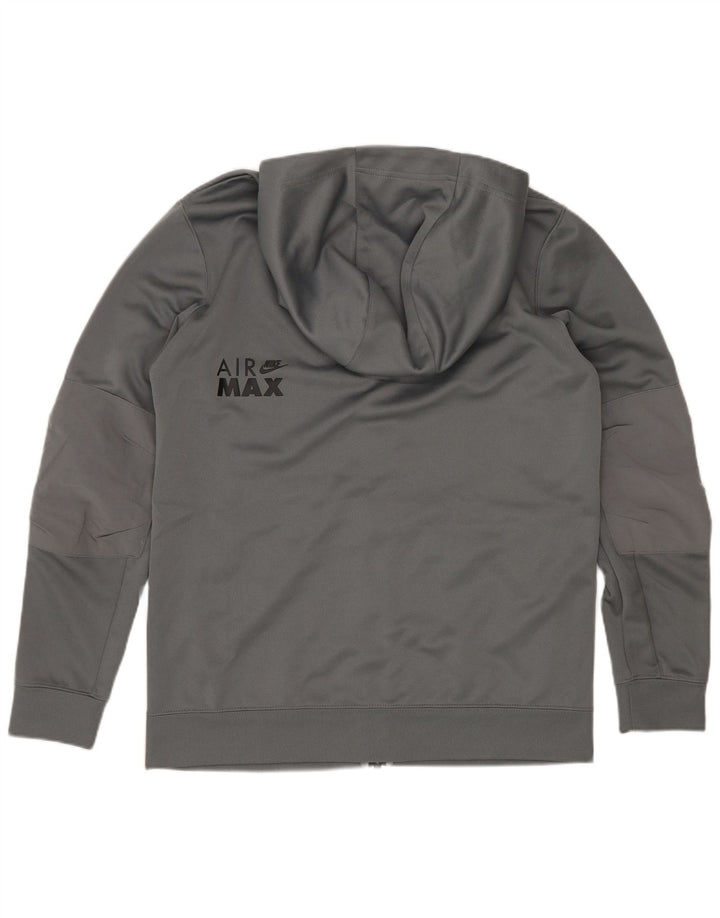 Nike Boys Graphic Zip Hoodie Sweater 12-13 Years Large Grå Polyester