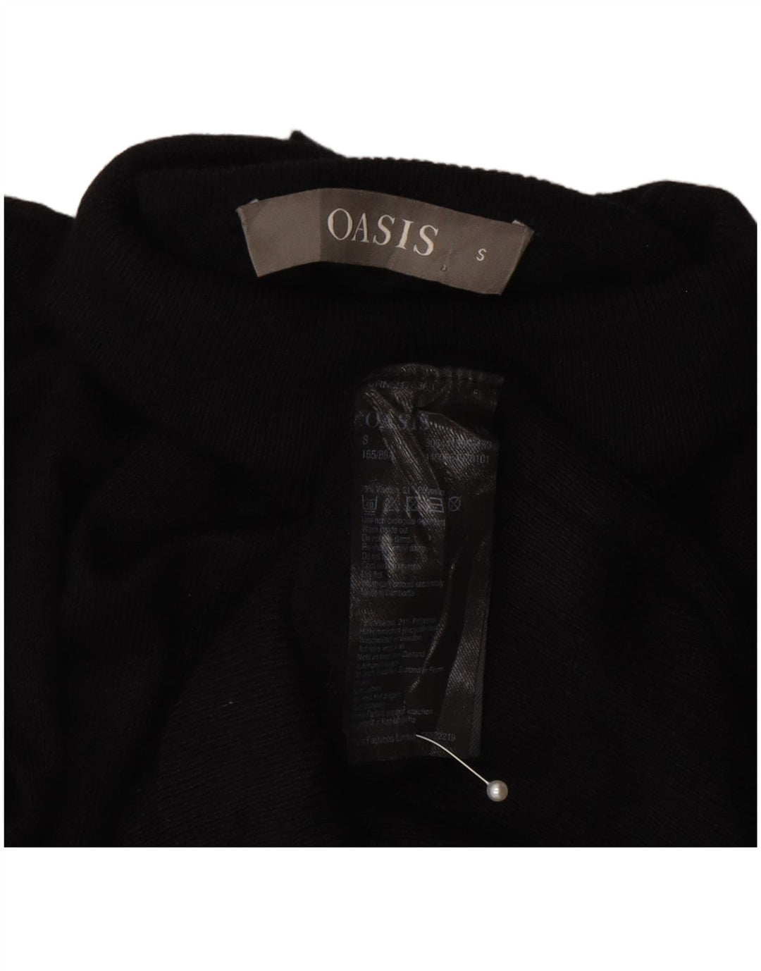 Oasis Dame Rullehals Sweater UK 10 Small Black Viscose