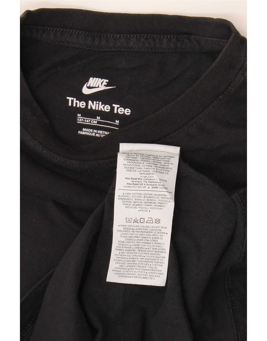 Nike Boys T-Shirt Top 10-11 år Medium Sort Bomuld