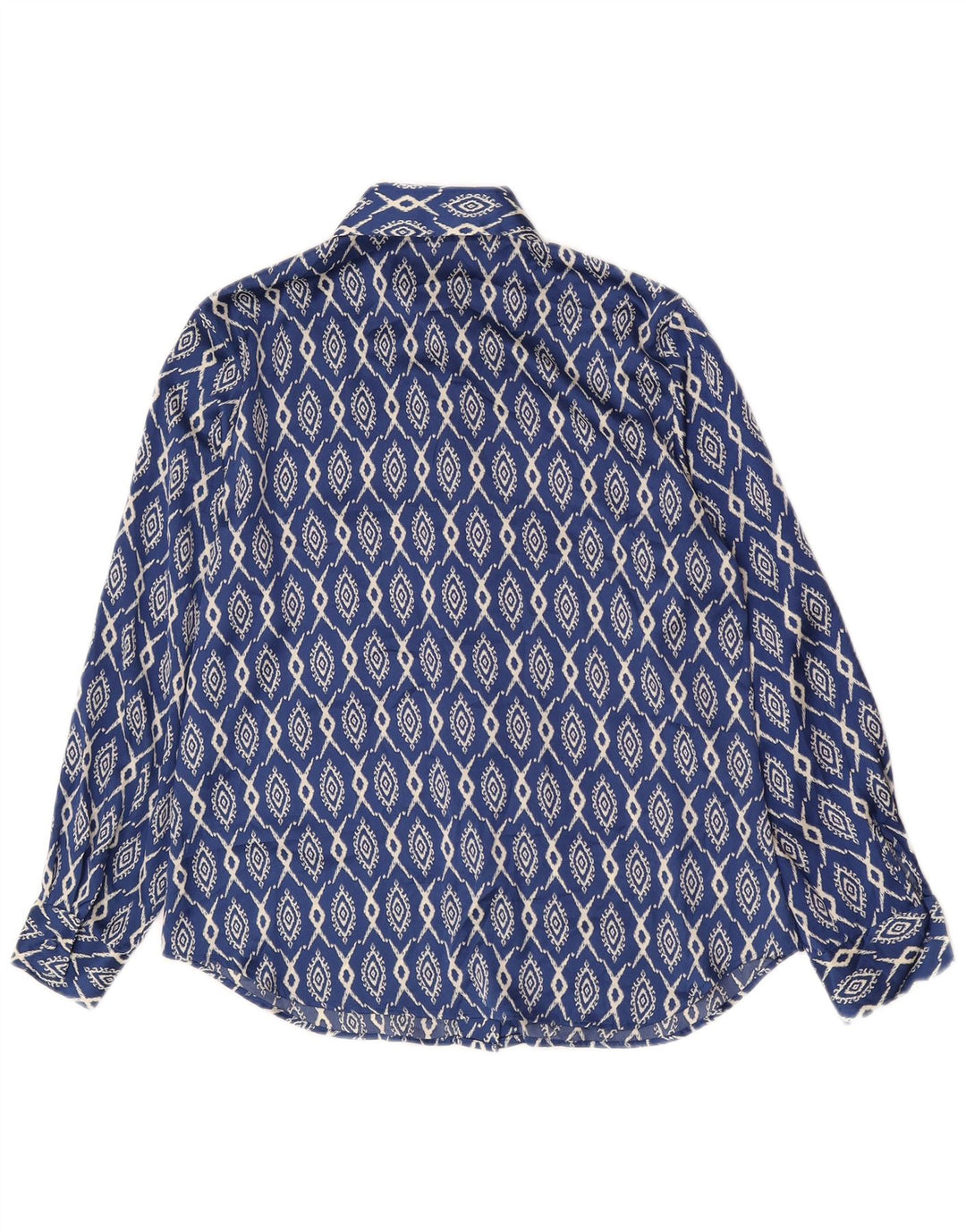 Zara Dameskjorte UK 10 Small Blue Ikat