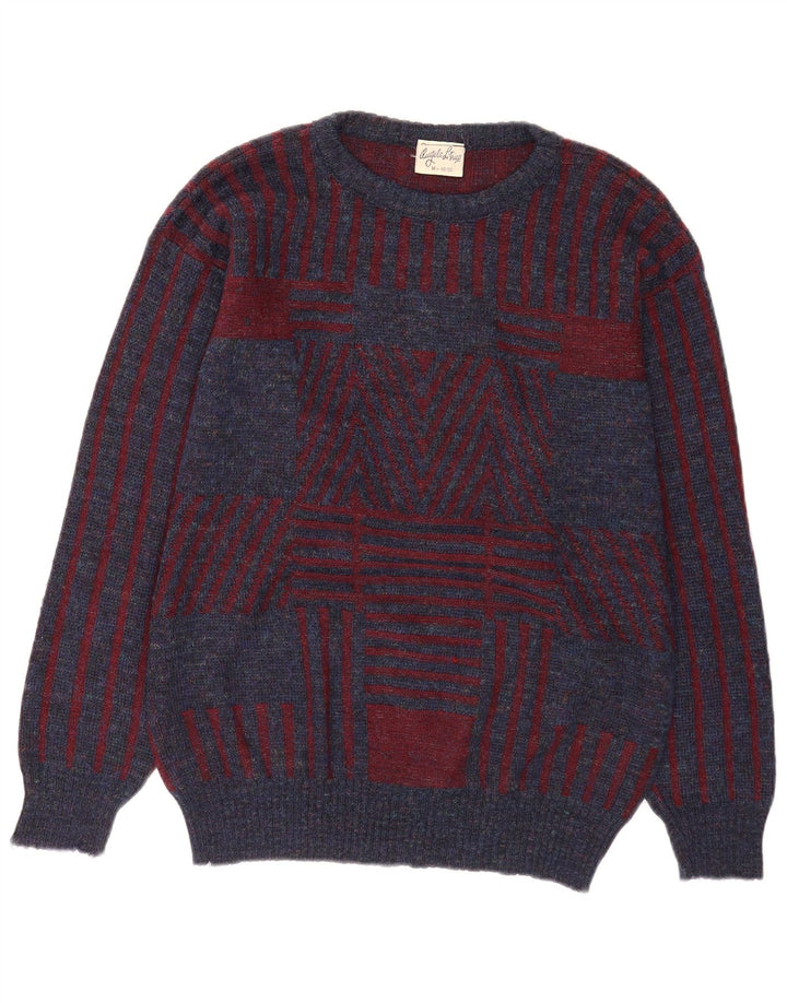 Angelo Litrico Herre sweater med rund hals EU 48/50 Medium Blå Geometrisk