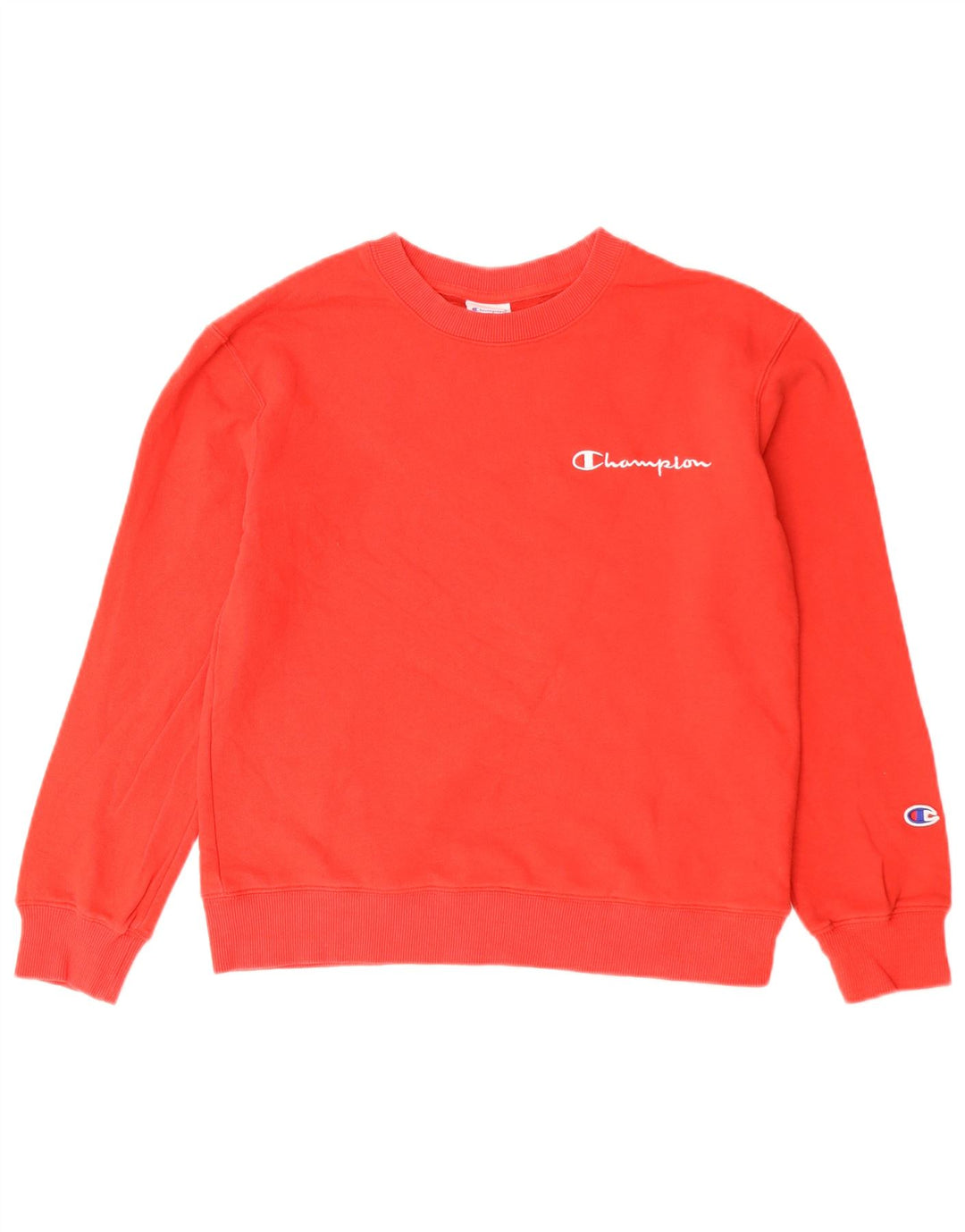 Champion Dame Sweatshirt Jumper UK 10 Lille Rød Bomuld