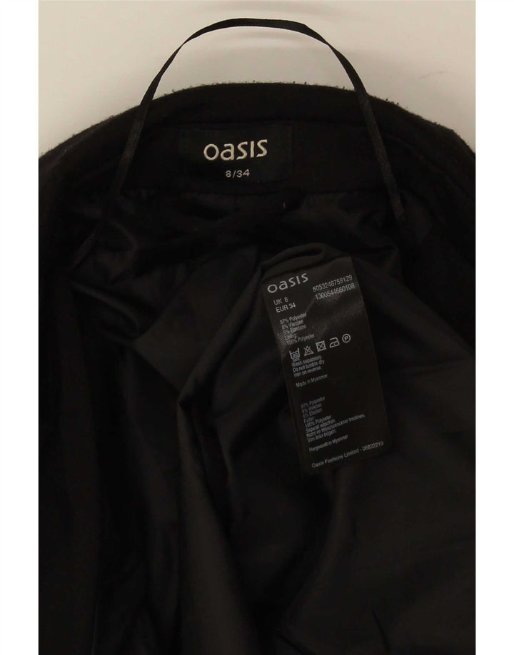 Oasis Womens Open Blazer Jacket UK 8 Small Black Polyester
