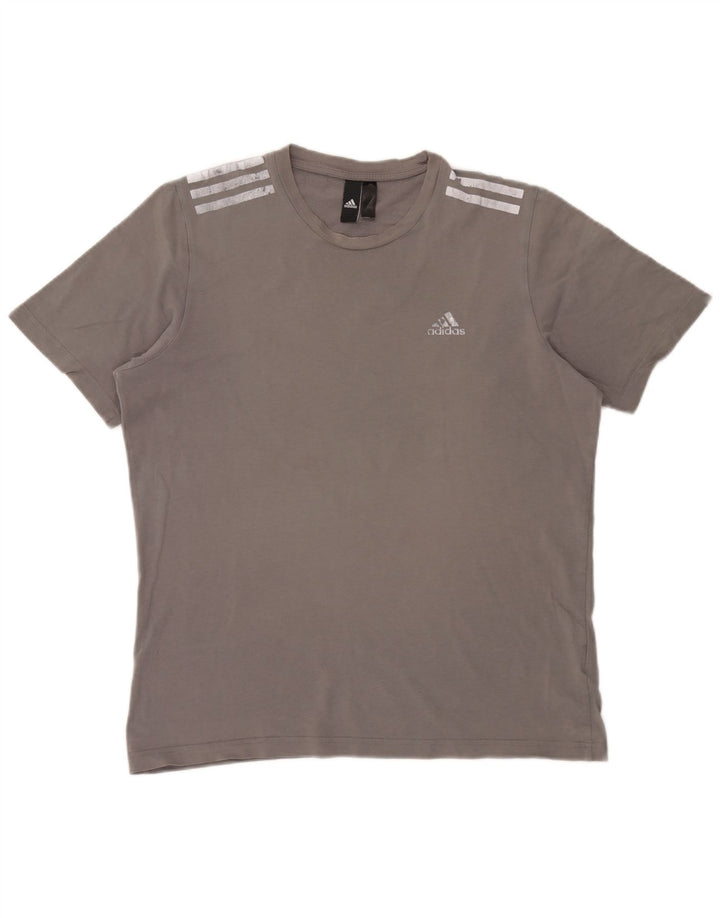 Adidas T-shirt top mellem grå bomuld til mænd
