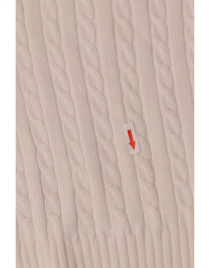 Ralph Lauren Dame V-hals sweater UK 16 Stor hvid bomuld