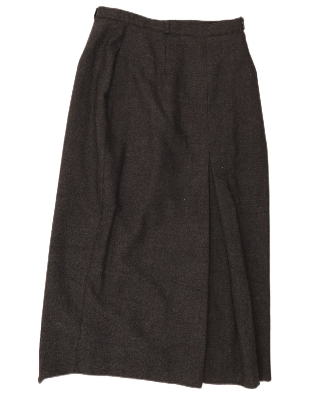 Vintage Dame Midi Nederdel UK 12 Medium W27 Grå Uld