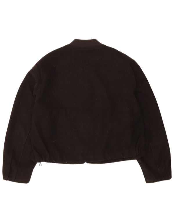 Zara Womens Oversized Bomber Jacket UK 14 Medium Black Polyester