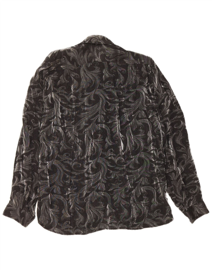 LUCIANA Dame flæse foran Bluse IT 42 Medium Grå Paisley