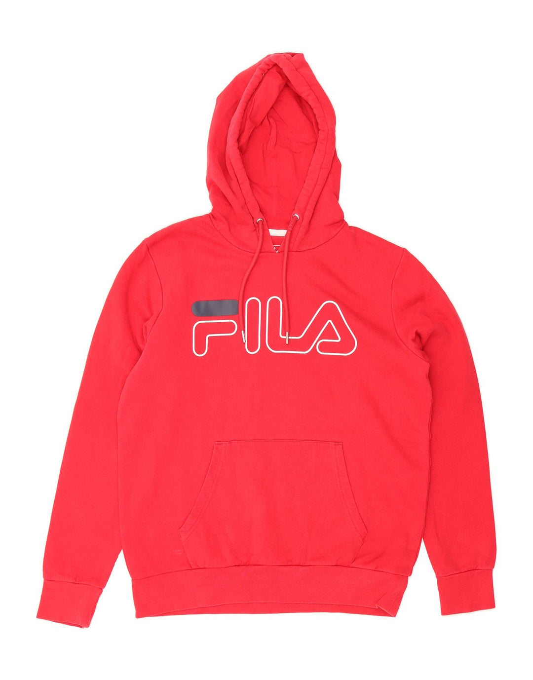 FILA Mens Graphic Hoodie Jumper XS Red Vintage Fila and Second-Hand Fila from Messina Hembry 
