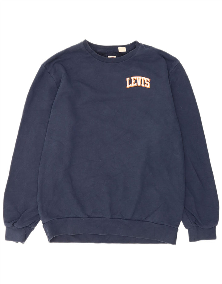 Levi's Herre Standard Graphic Sweatshirt Jumper Stor Marineblå Bomuld