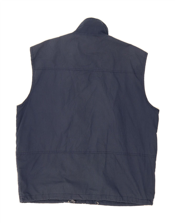 SOUTHERN Mens Utility Gilet UK 38 Medium Navy Blue Polyester Vintage Southern and Second-Hand Southern from Messina Hembry 