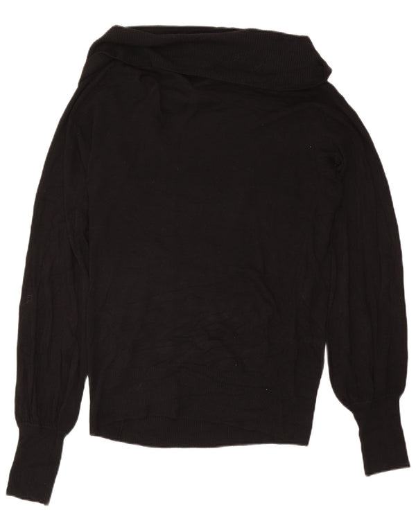 Ted Baker Dame Rullehals Sweater Størrelse 3 Medium Sort Viscose