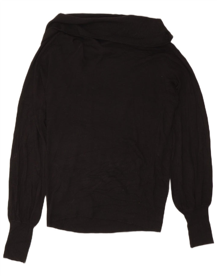 Ted Baker Dame Rullehals Sweater Størrelse 3 Medium Sort Viscose