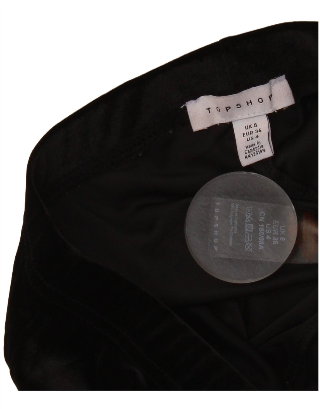 Topshop Dame Flare Bukser UK 8 Small W25 L31 Sort Polyester