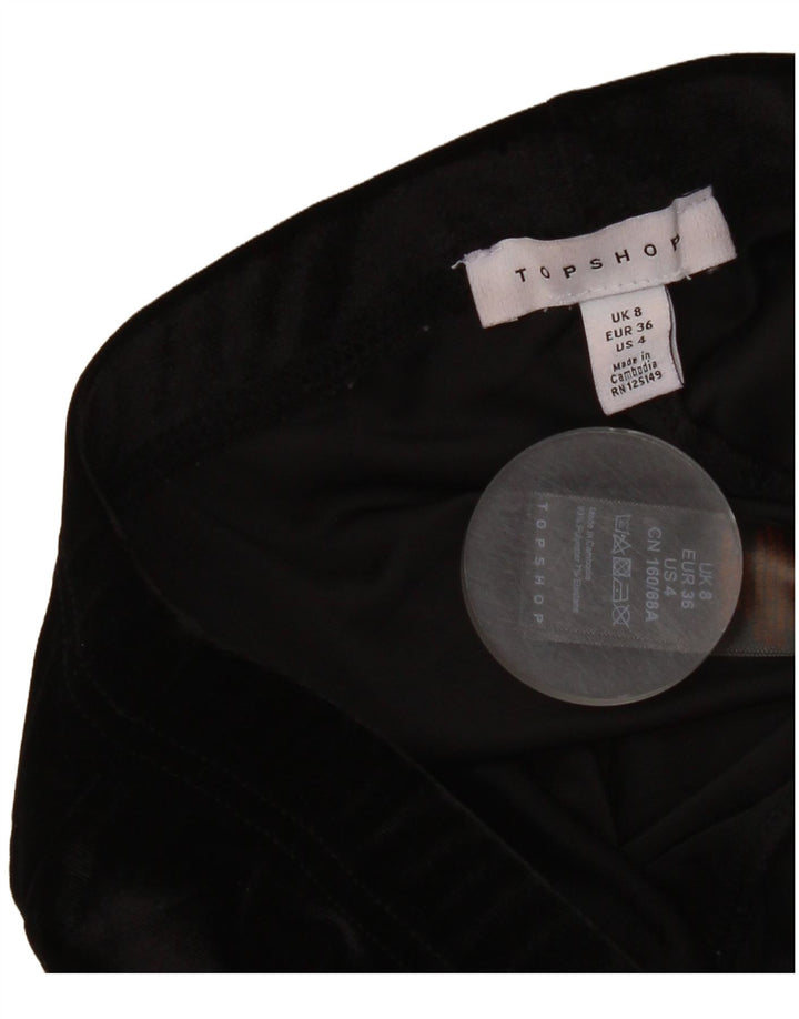 Topshop Dame Flare Bukser UK 8 Small W25 L31 Sort Polyester